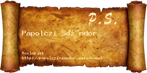 Papolczi Sándor névjegykártya